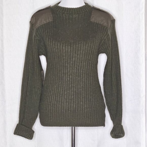 TW Kempton 1983 Drab Green Woolly Pully British Commando Military Wool Sweater - Picture 1 of 14